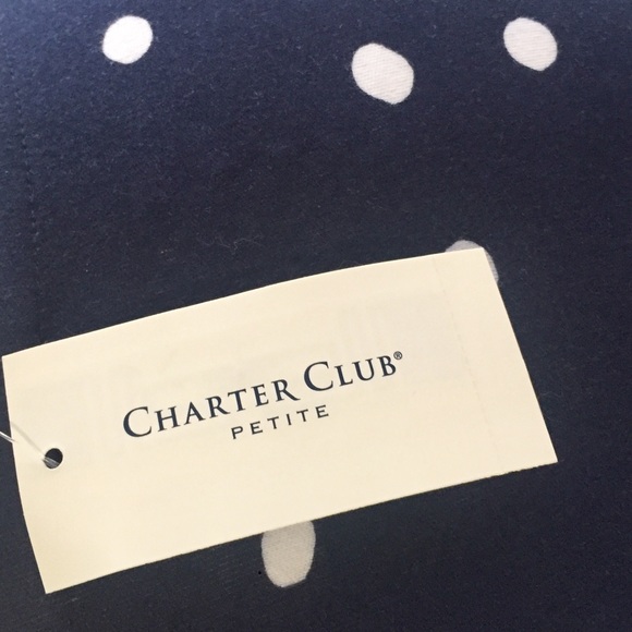 NWT Charter Club Navy 3/4 Sleeve, Pullover, Pima Perfect Top, size SP - Picture 5 of 6